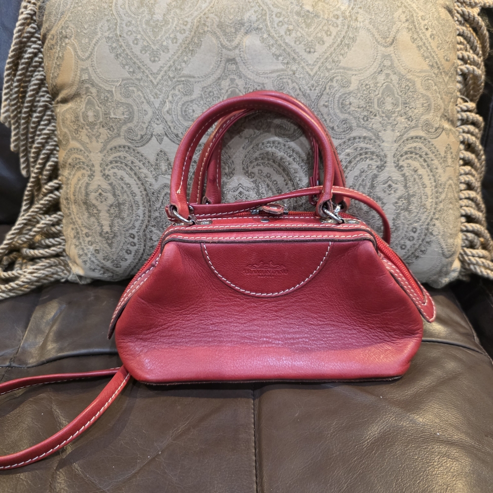 Elegant Red Leather Satchel